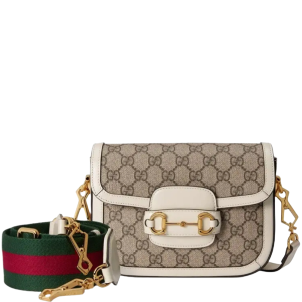 Gucci Horsebit 1955 Collection Mini Shoulder Bag (Ebony White)