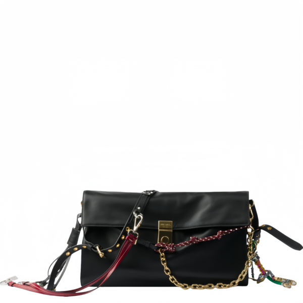 Prada Soft Sound large leather shoulder bag with charms
