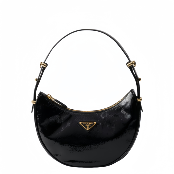 Prada Arqué naplak patent leather shoulder bag