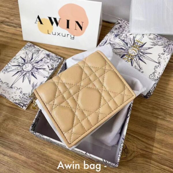 DIOR Lady Dior 11CM Lambskin wallet card bag for women