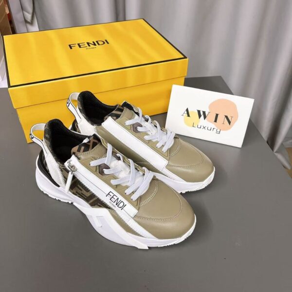 FENDI FLIW Round head lace up low top board shoes casual shoes