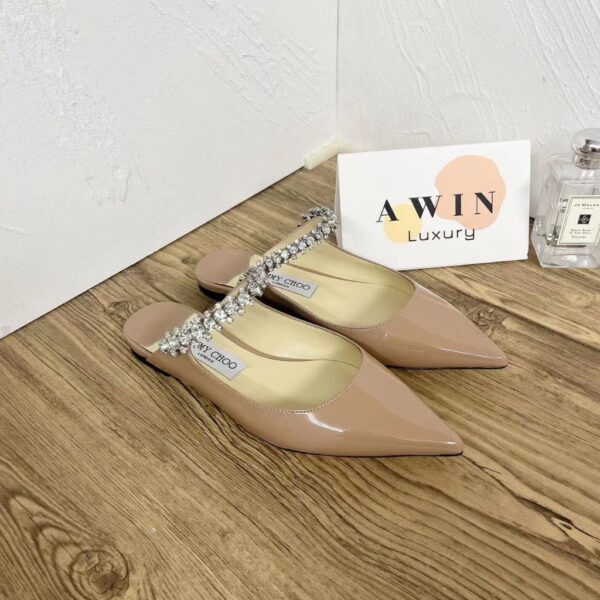 Jimmy Choo Bing Leather pointed flat sole slippers