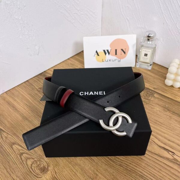 CHANEL Needle buckle leather belt for women