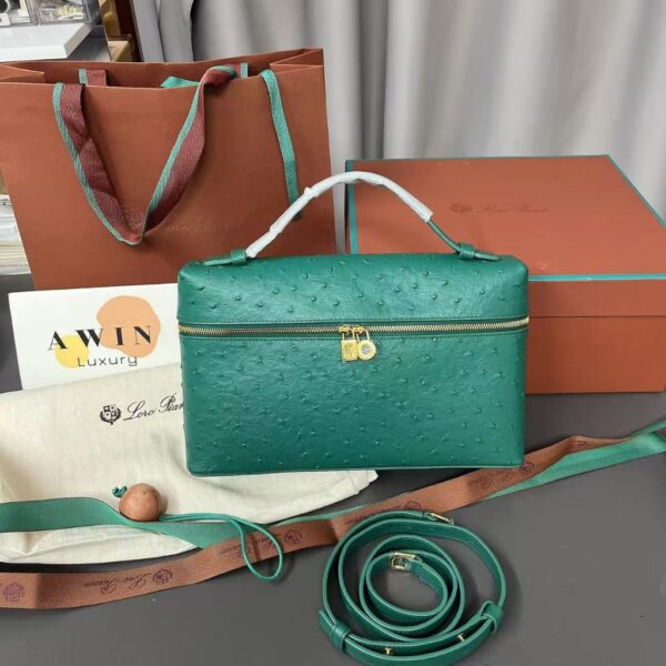 Loro Piana Extra Pocket L19 Ostrich Leather Shoulder Crossbody Tote