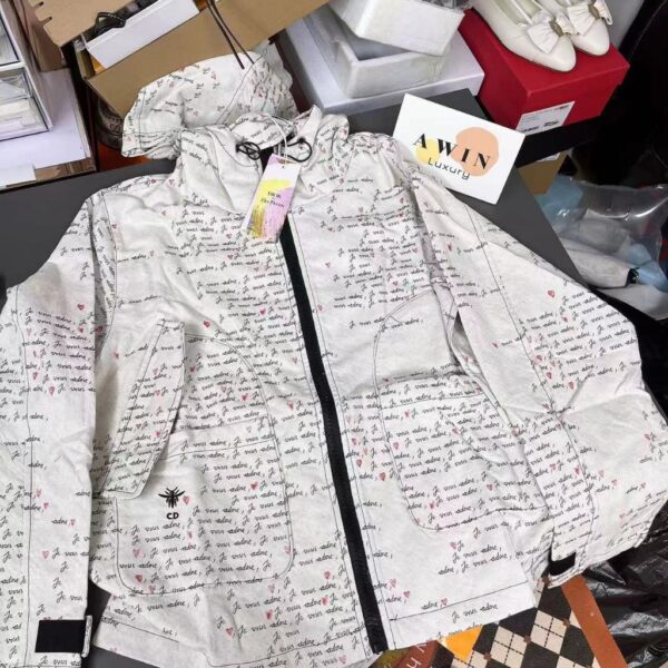 DIOR Dioramour SS24 Zipper hooded loose jacket jacket jacket for women