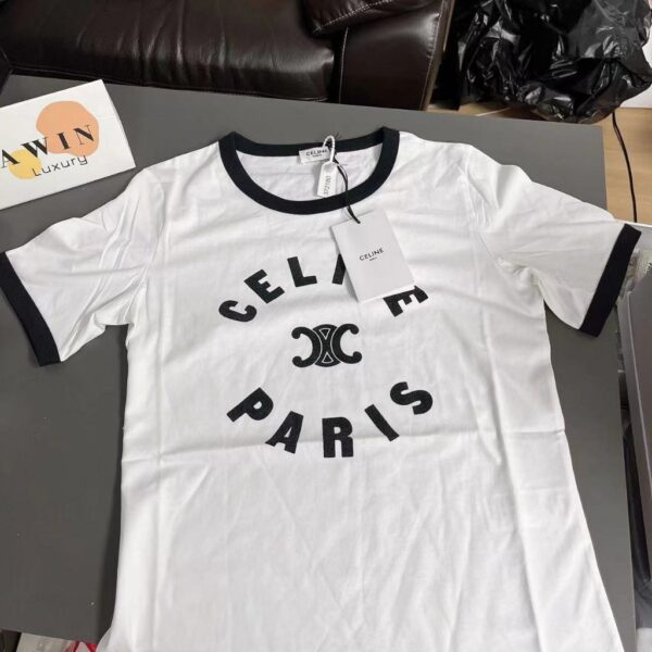 CELINE SS24 Letter printed round neck short sleeve T-shirt for women
