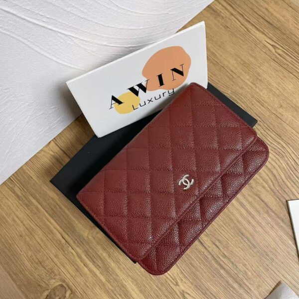 CHANEL WOC 19CM Embossed cow leather chain Messenger Shoulder Bag