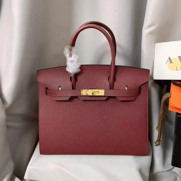 HERMES Birkin gold buckle madame leather handbag