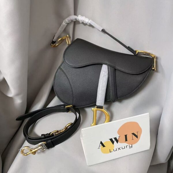 DIOR Saddle Grained Calfskin Tote Shoulder Bag