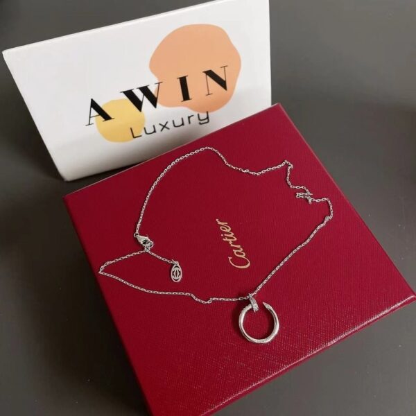 CARTIER Juste un Clou Diamond studded 18K white gold necklace for women