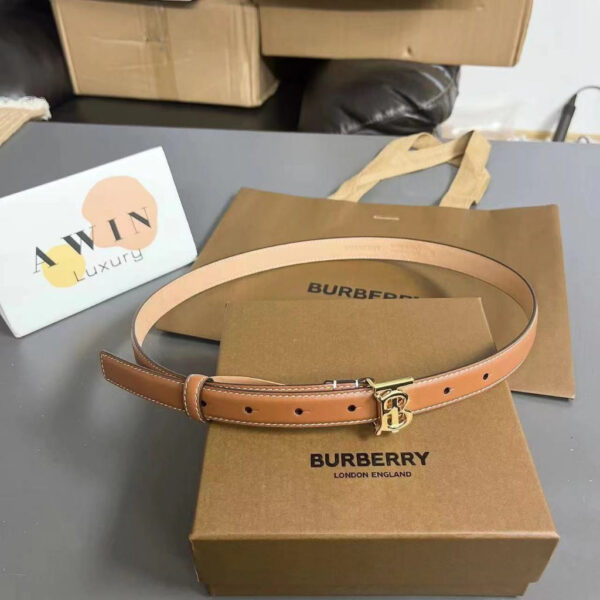 Burberry TB logo pin buckle leather belt for women