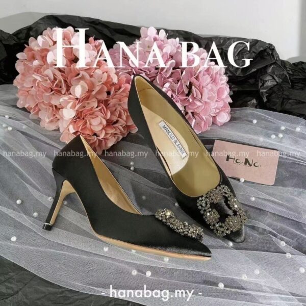 MANOLO BLAHNIK Rhinestone Buckle stiletto heels