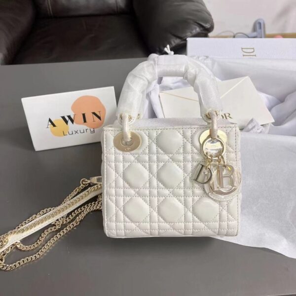 DIOR Lady Dior lambskin shoulder crossbody handbag