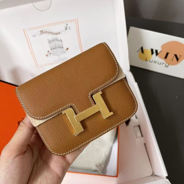 HERMES CONSTANCE SLIM Gold Buckle Wallet Card Holder Waist Bag