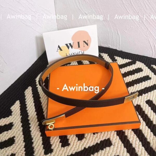 HERMES Kelly belt buckle Epsom leather belt for women