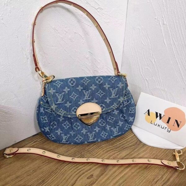 LOUIS VUITTON Sunset denim underarm bag handbag shoulder bag