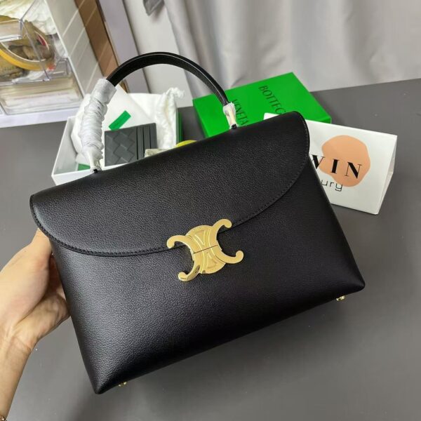 CELINE NINO 20.5/25 Metal Lock Shoulder Crossbody Handbag Women's