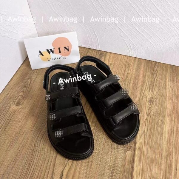 CHANEL Women's open toed line sandals