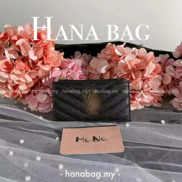 SAINT LAURENT YSL CASSANDRE 13CM Gold label wallet card bag for women