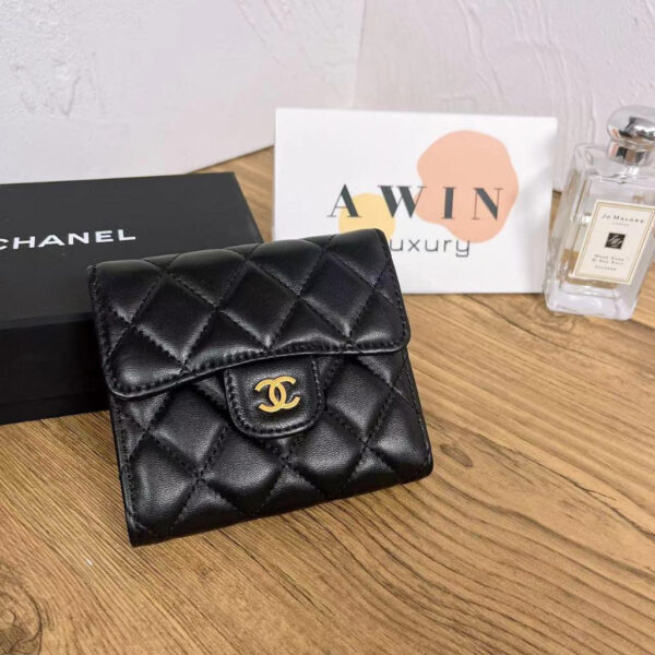 CHANEL CLASSIC FLAP CF 10.5CM Sheepskin wallet card bag for women