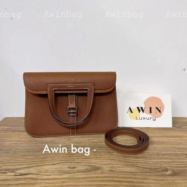 HEMES HALZAN 22/25CM Horseshoe bag Portable Single Shoulder Messenger Bag