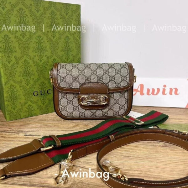 GUCCI Horsebit 1955 Saddle Bag Crossbody Shoulder Bag