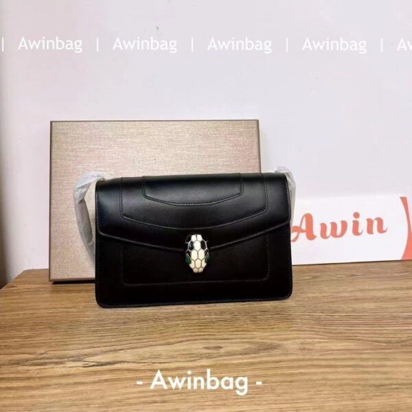 BVLGARI Serpenti Forever calfskin snakehead shoulder bag