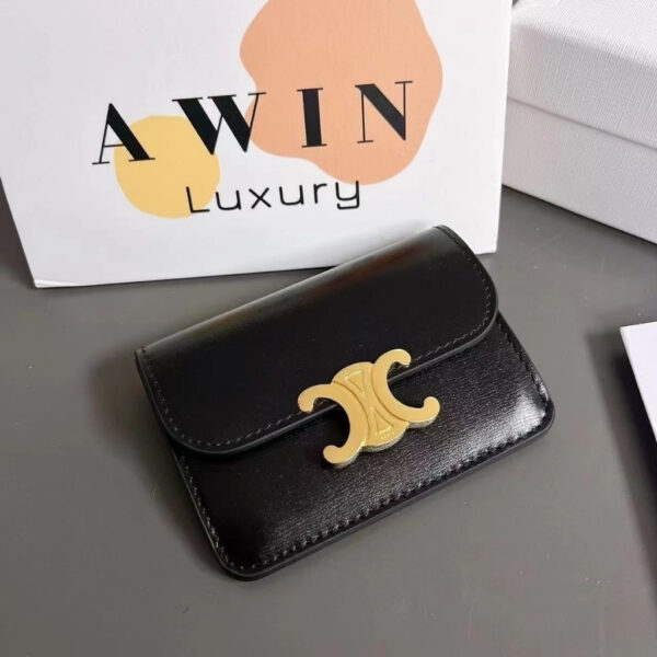 CELINE TRIOMPHE 10.5CM Calf pickup bag wallet for women