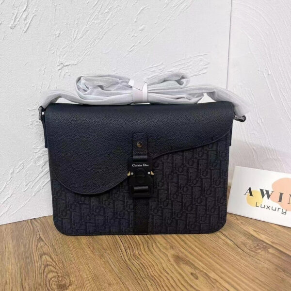 DIOR Oblique print saddle bag crossbody shoulder bag