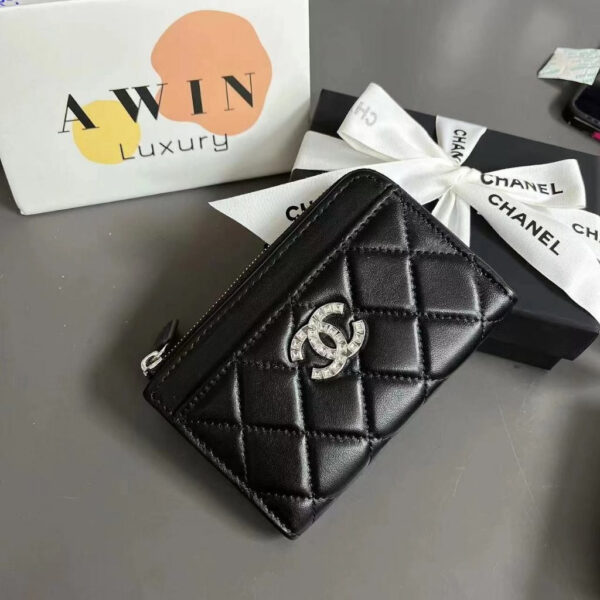 CHANEL 13CM Cowhide wallet card bag for women