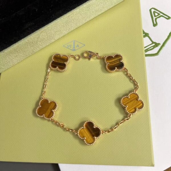Van Cleef & Arpels Alhambra Five flower K gold bracelet for women