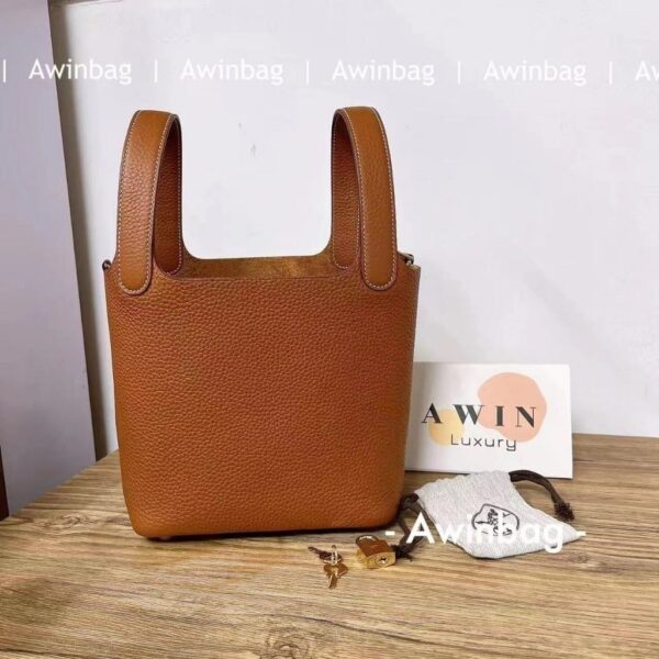 HERMES PICOTIN LOCK 18/22/26 Gold Buckle Bucket Bag Handbag Women's