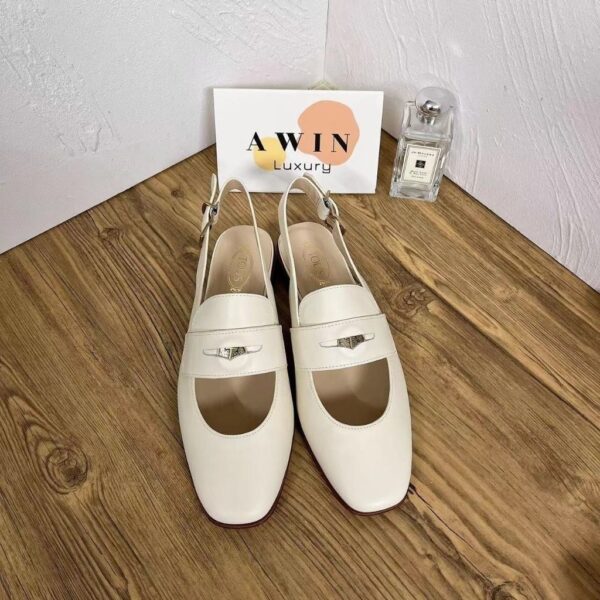 TOD'S Square head thick heel leather casual shoes