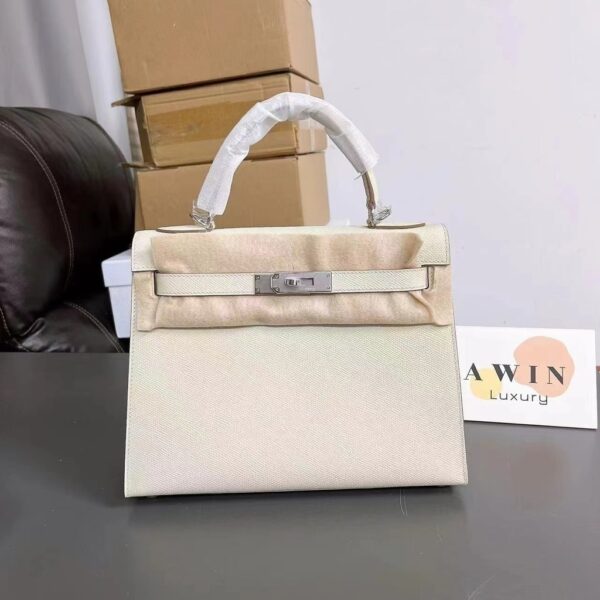 HERMES Kelly 25/28/32 silver buckle epsom leather Kelly bag shoulder handbag