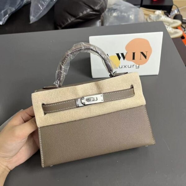 HERMES Kelly 25/28/32 Silver Buckle Epsom Leather Handbag Women's