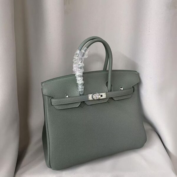 HERMES BIRKIN 25/30CM Handmade wax thread sewn TOGO leather platinum bag handbag women's holiday gift