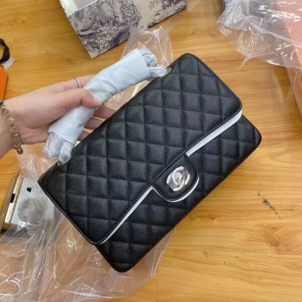 CHANEL Classic Flap CF 20/23/25CM silver buckle chain cowhide mouth cover bag, single shoulder crossbo