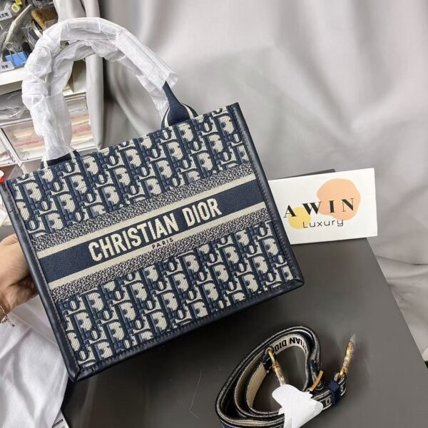 DIOR Book Tote 22.5/26.5/36.5CM Oblique Printed embroidery tote bag, crossbody bag, handbag for wo