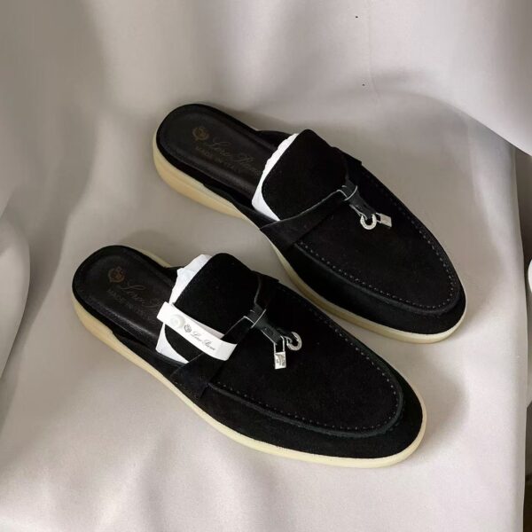 HERMES Babouche Charms Walk Leather Fashion Versatile Baotou Slippers for Women