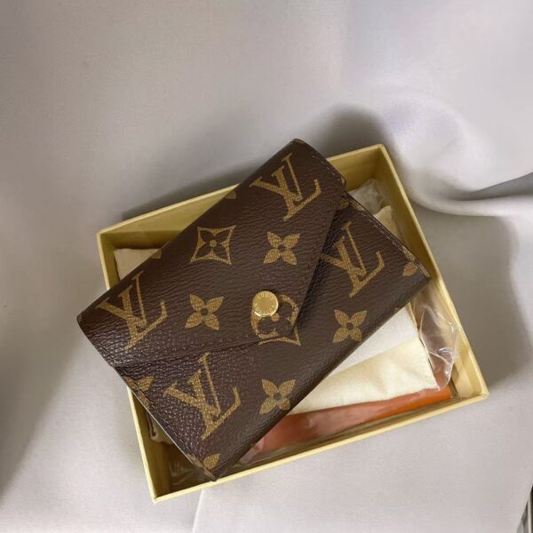 LOUIS VUITTON Victorine Classic printed canvas patchwork wallet card bag for women