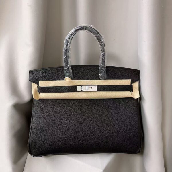 HERMES BIRKIN 25/30/35CM Silver buckle leather platinum bag handbag for women