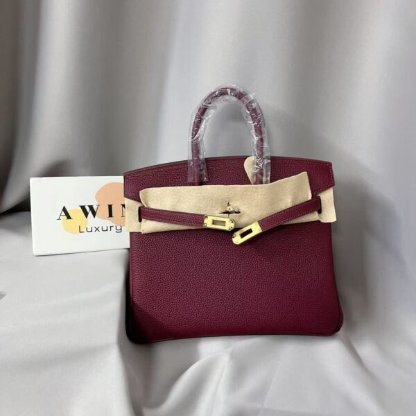 HEMERS Birkin 20/30 Fashionable and versatile hand sewn leather handbag shoulder bag red women's holiday gift