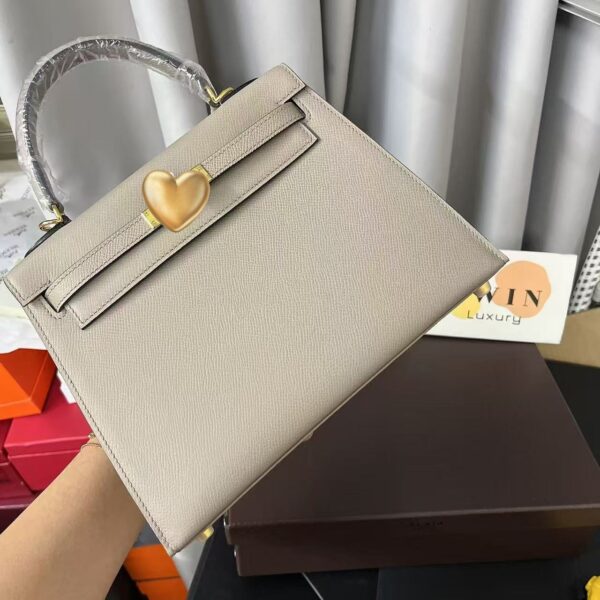 HERMES KELLY Golden buckle leather fashionable classic single shoulder crossbody handbag women's gift