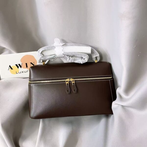 Loro Piana Extra Bag Leather Fashion Zipper Box Bag Shoulder Cross Shoulder Handbag Women's Gift