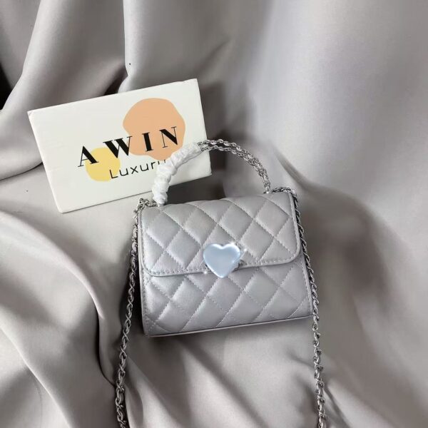 CHANEL 25S KSLLY Fashion classic leather chain bag, shoulder bag, crossbody bag, silver women's gift