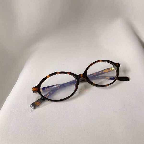 MIU MIU Logo decoration oval fashion optical frame brown women's holiday gift