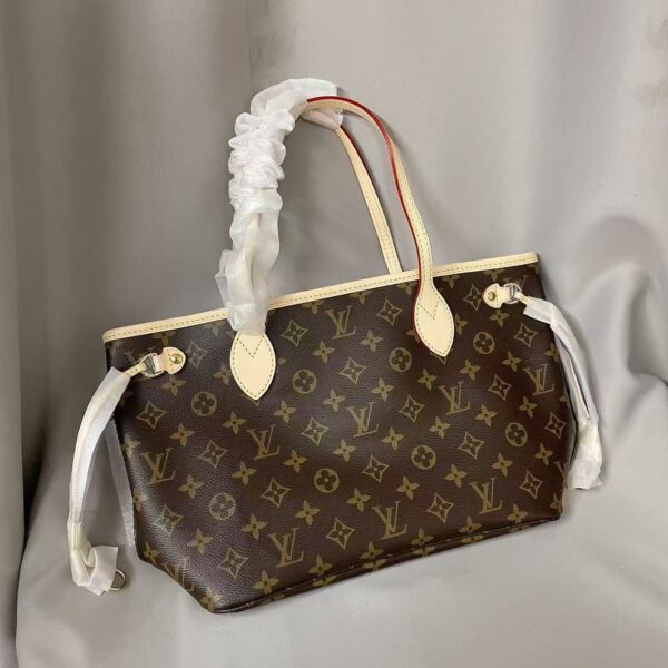 Louis Vuitton NEVERFULL PM Fashionable Leather Tote Bag Handheld Shoulder Bag Brown Women's Holiday Gift