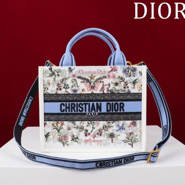 DIOR Fashionable classic printed embroidered tote bag shopping bag handbag women's holiday gift