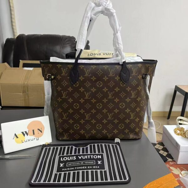 Louis Vuitton NEVERFULL INSIDE OUT Logo printed coating canvas double-sided dual-use tote bag shoulder bag handbag women's gift