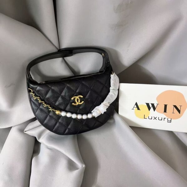 CHANEL 25S Fashion Classic Grain Leather Handbag Shoulder Bag Black Women's Gift